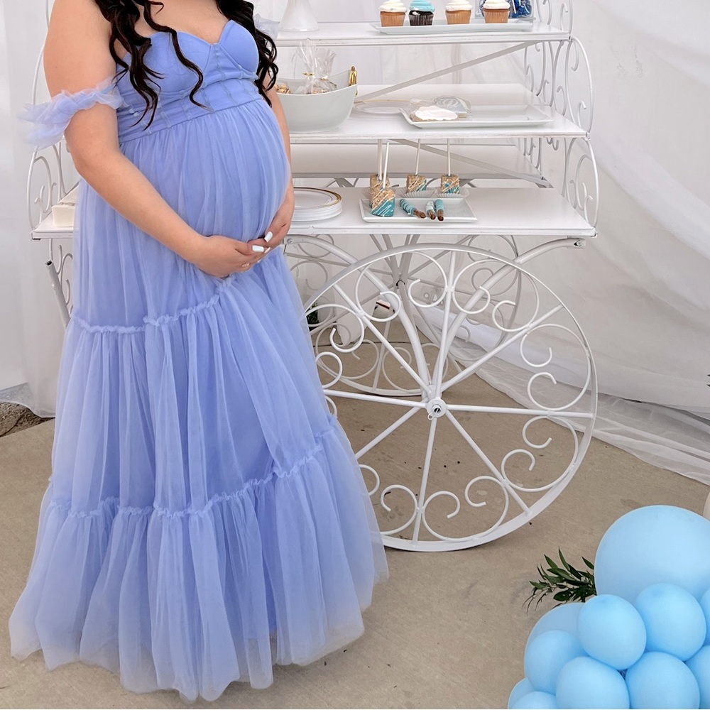 Blue maternity dress